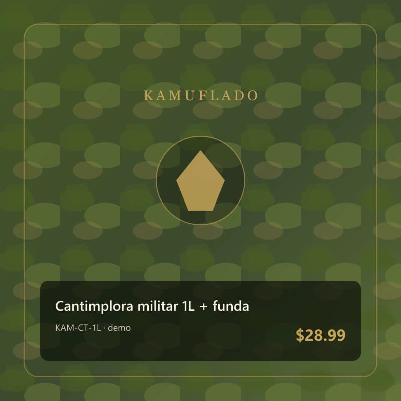 Cantimplora militar 1L + funda - Imagen 1